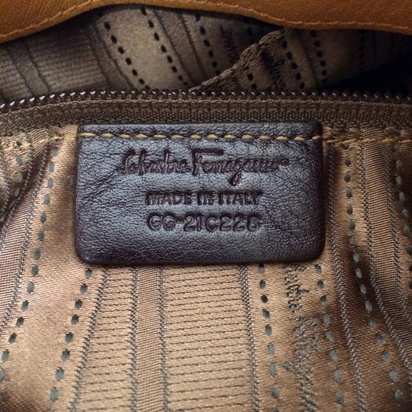 Salvatore Ferragamo Whip Stitched Tan Leather Satchel Handbag - Picture 4 of 11